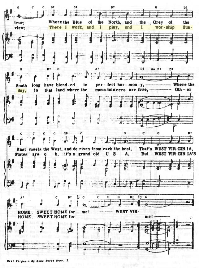 WV My Home Sweet Home song 2